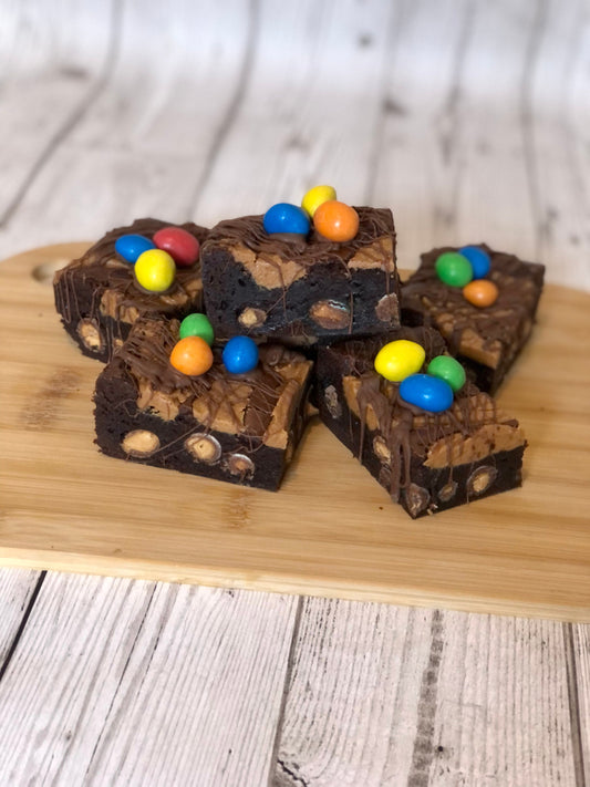 Peanut M & M's and Peanut Butter Fully Loaded Chocolate Brownies
