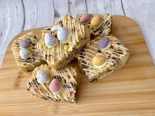Mini Eggs Fully Loaded White Chocolate Chunky Easter Blondies