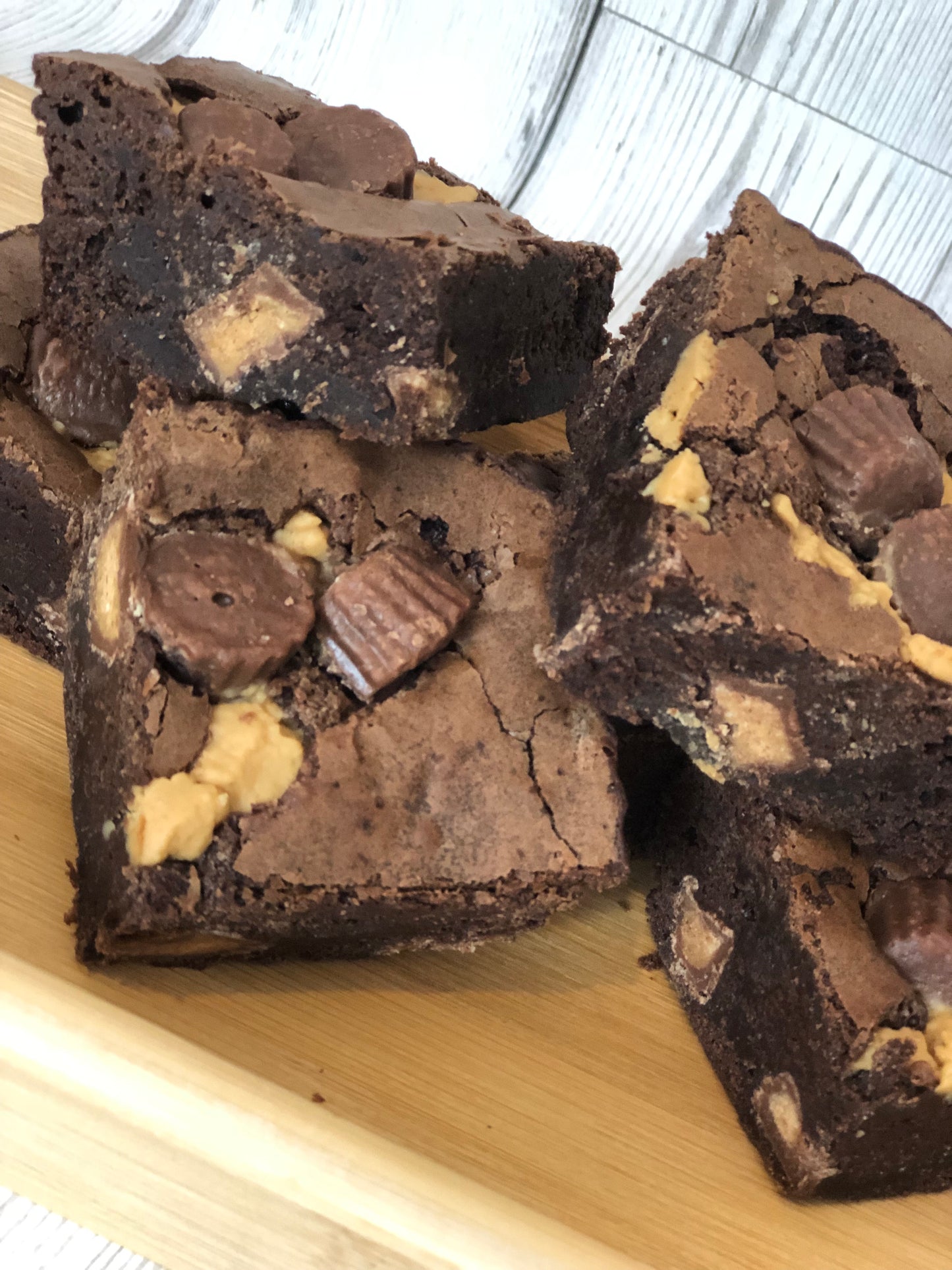 Chunky Homemade Fully Loaded Reeces Cups Peanut Butter Chocolate Brownies