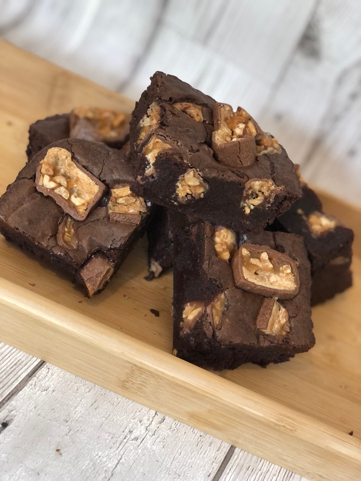 Chunky Fully Loaded Snickers Chocolate Brownies