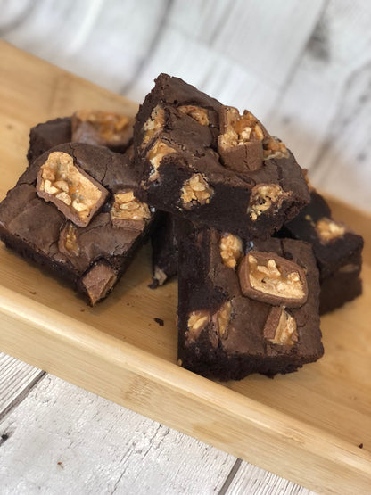 Chunky Fully Loaded Snickers Chocolate Brownies