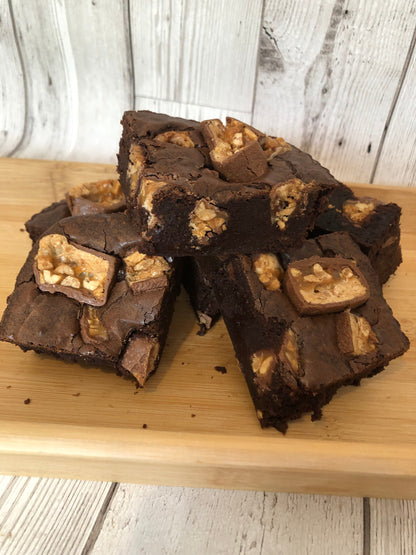 Chunky Fully Loaded Snickers Chocolate Brownies