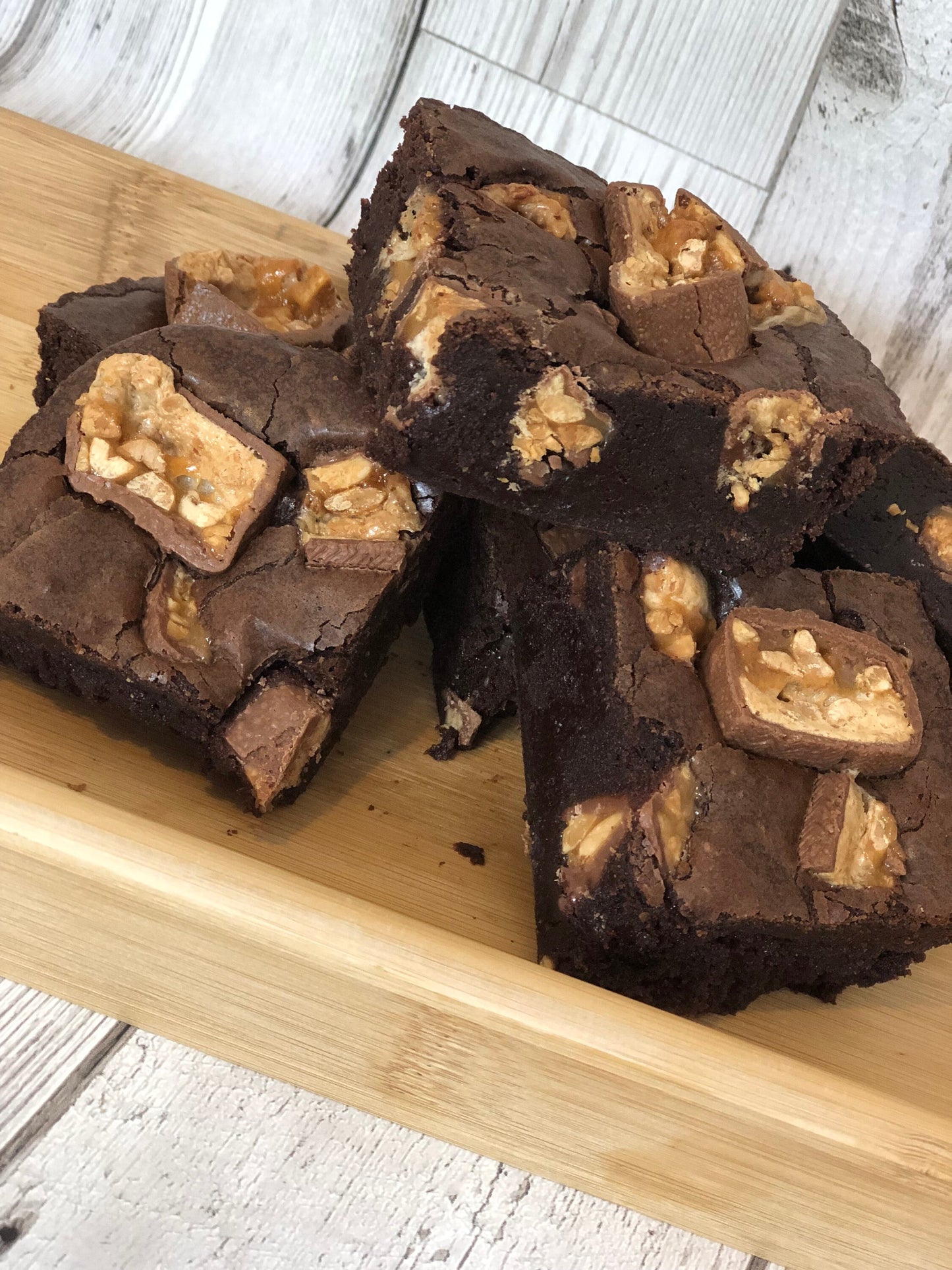 Chunky Fully Loaded Snickers Chocolate Brownies