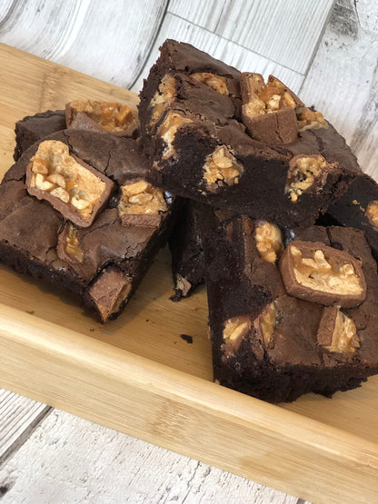 Chunky Fully Loaded Snickers Chocolate Brownies