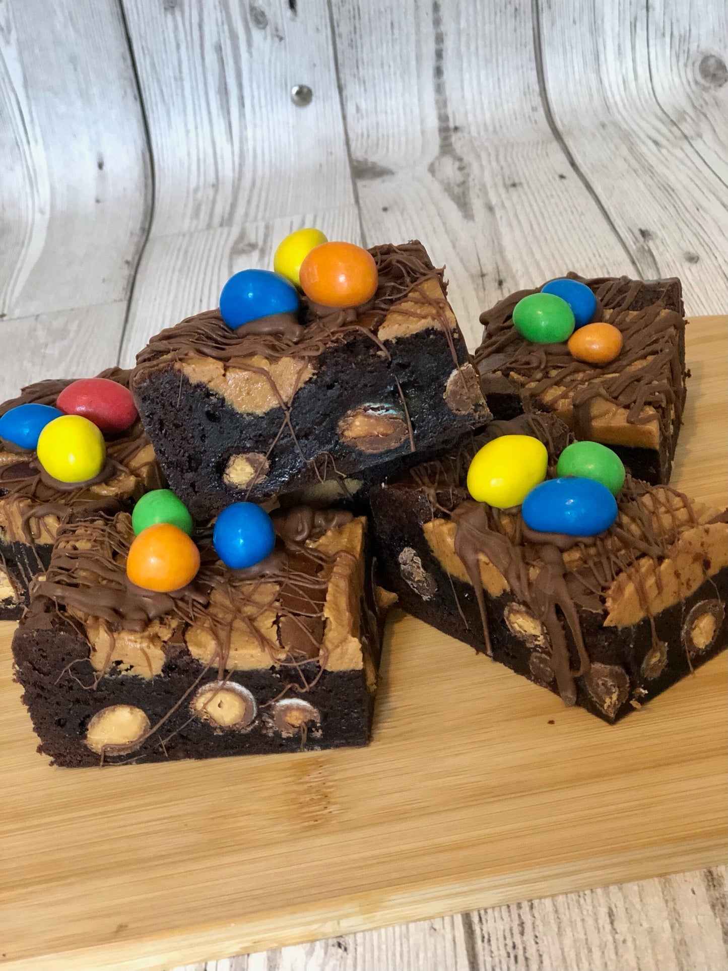 Peanut M & M's and Peanut Butter Fully Loaded Chocolate Brownies