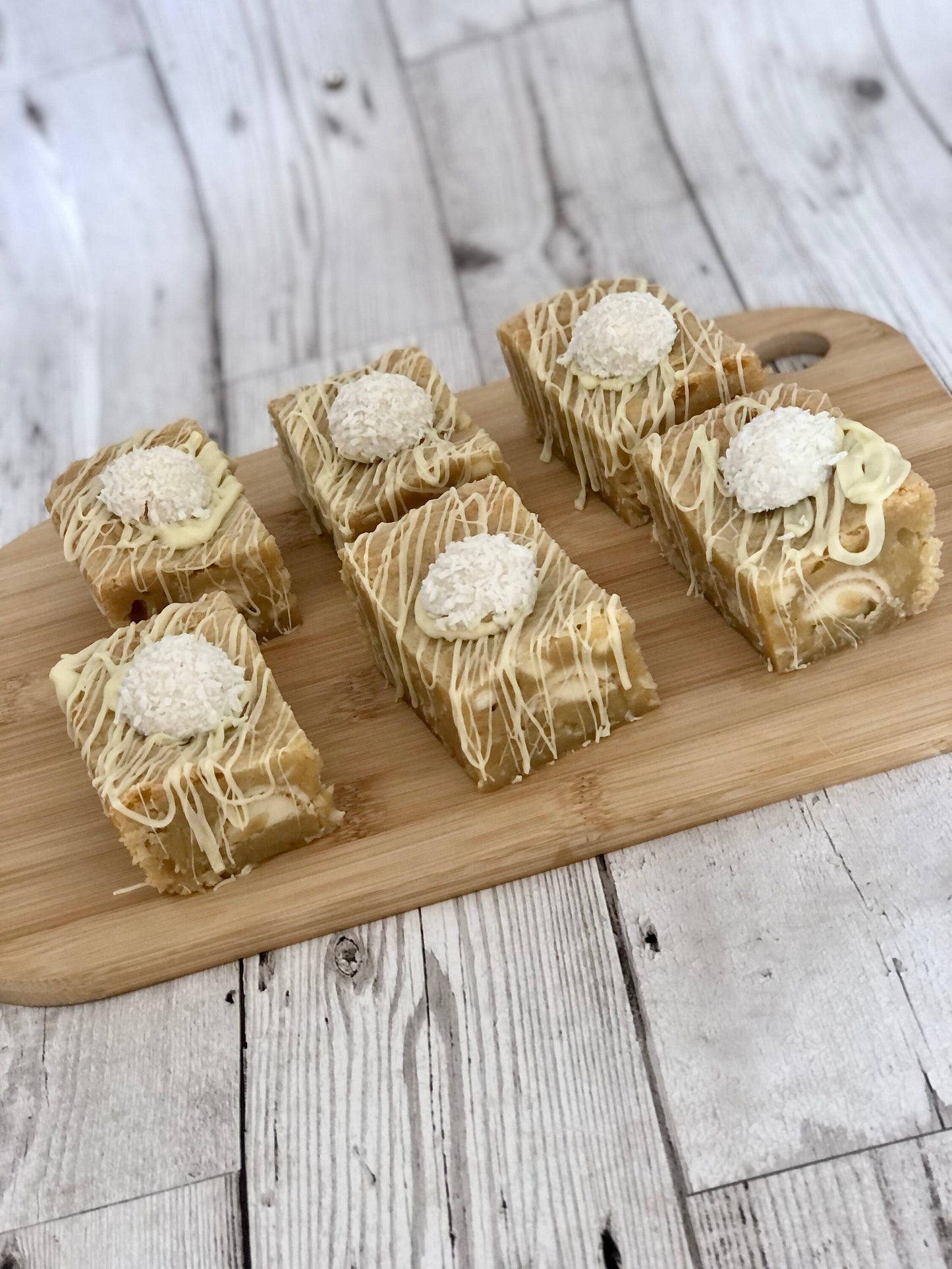 Raffaello Coconut Fully Loaded White Chocolate Chunky Blondies