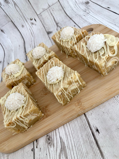 Raffaello Coconut Fully Loaded White Chocolate Chunky Blondies