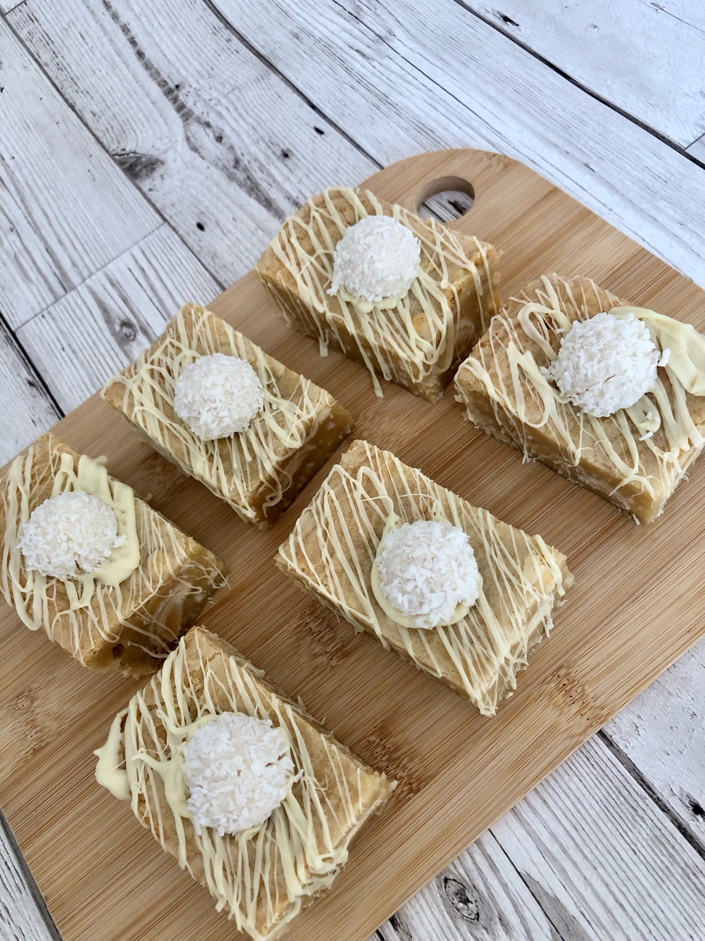 Raffaello Coconut Fully Loaded White Chocolate Chunky Blondies