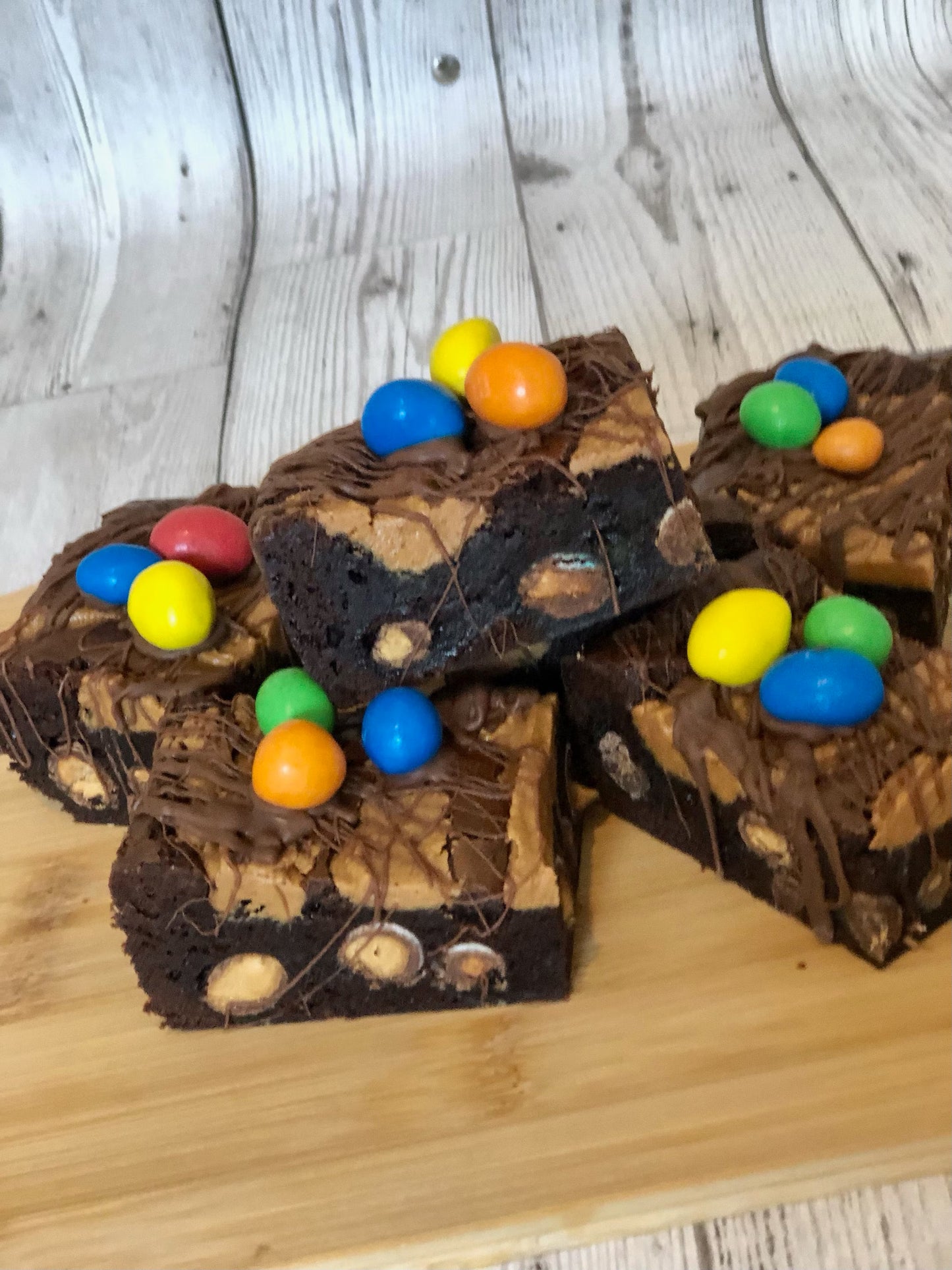 Peanut M & M's and Peanut Butter Fully Loaded Chocolate Brownies