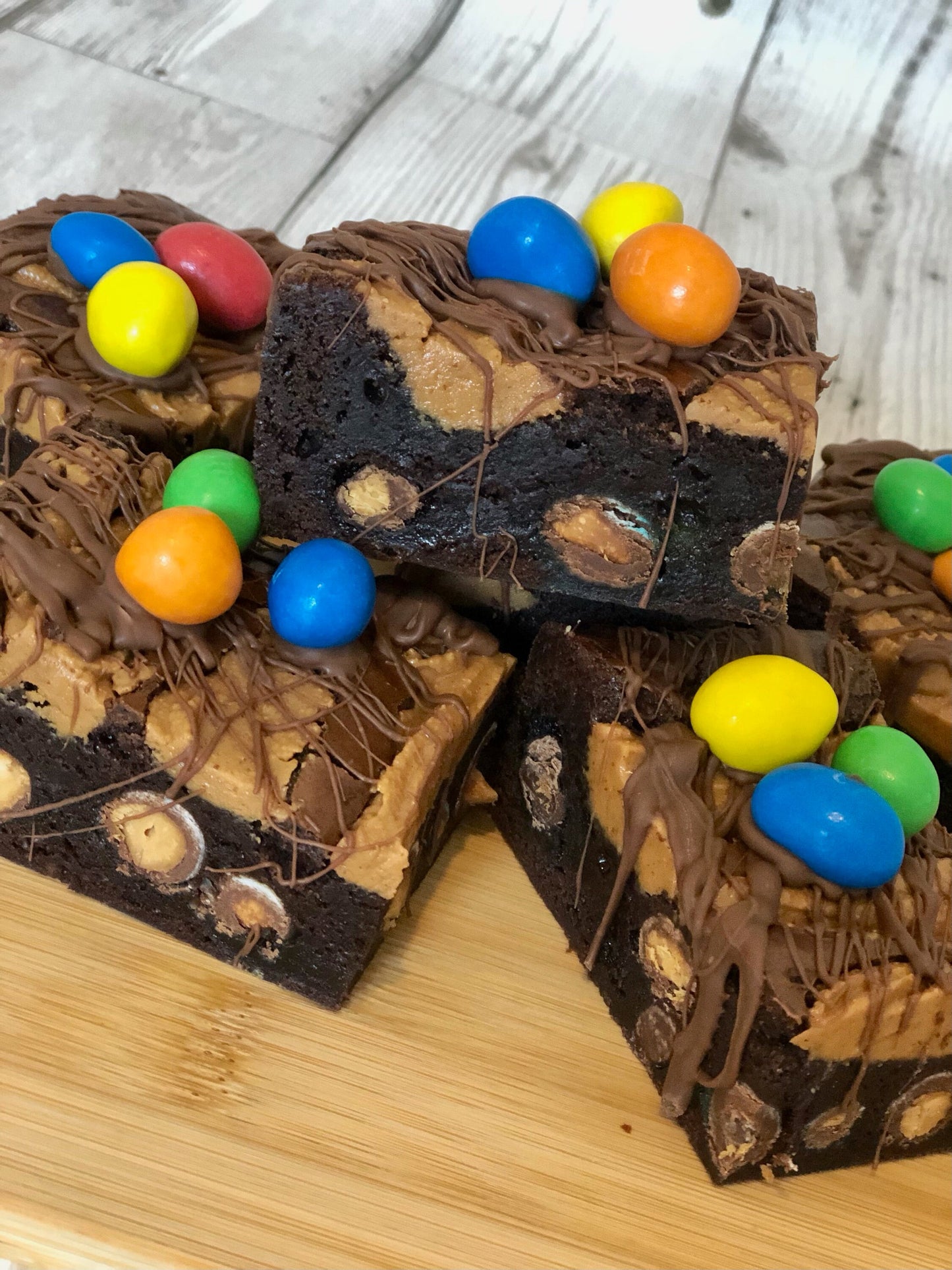 Peanut M & M's and Peanut Butter Fully Loaded Chocolate Brownies