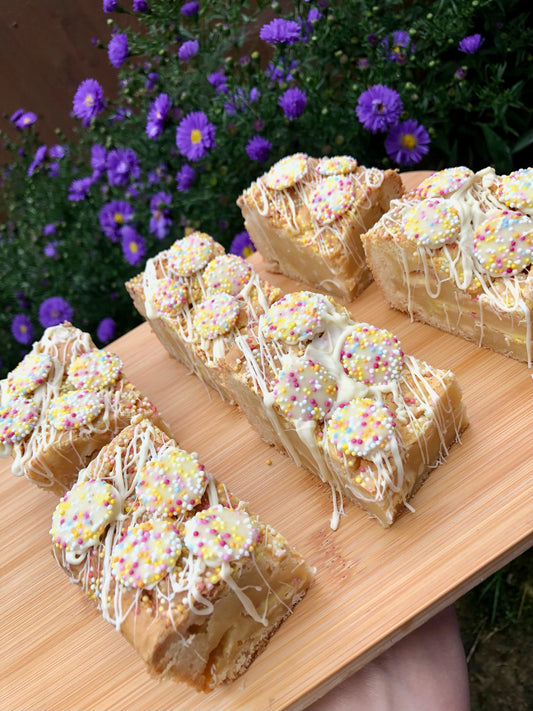 Jazzles Fully Loaded White Chocolate Chunky Blondies