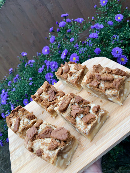 Lotus Biscoff Fully Loaded White Chocolate Chunky Blondies