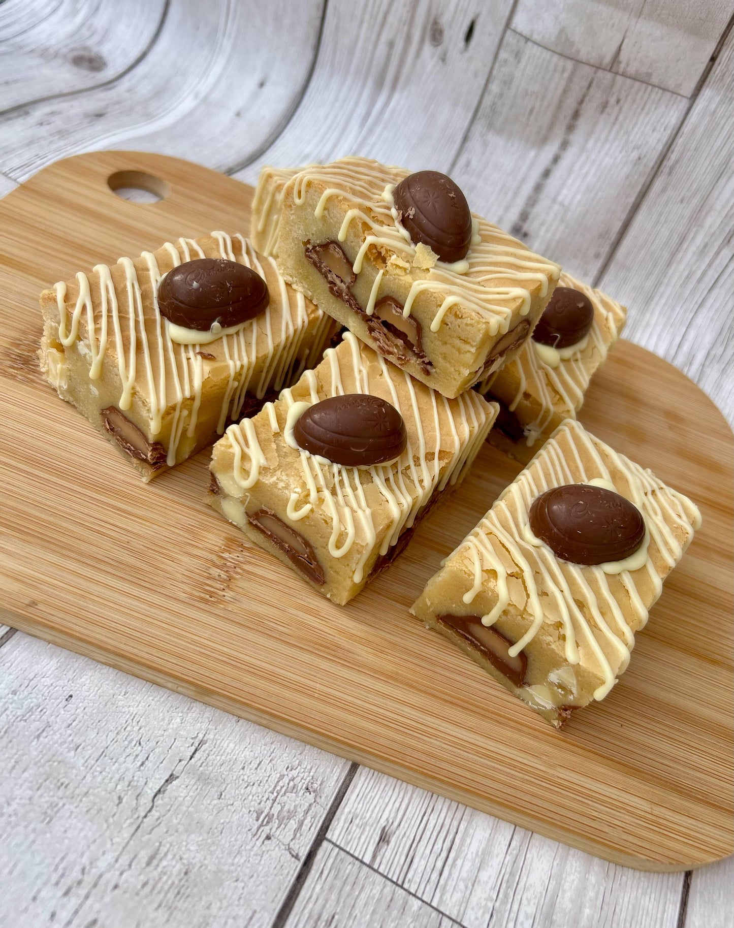 Creme Egg White Chocolate Blondies