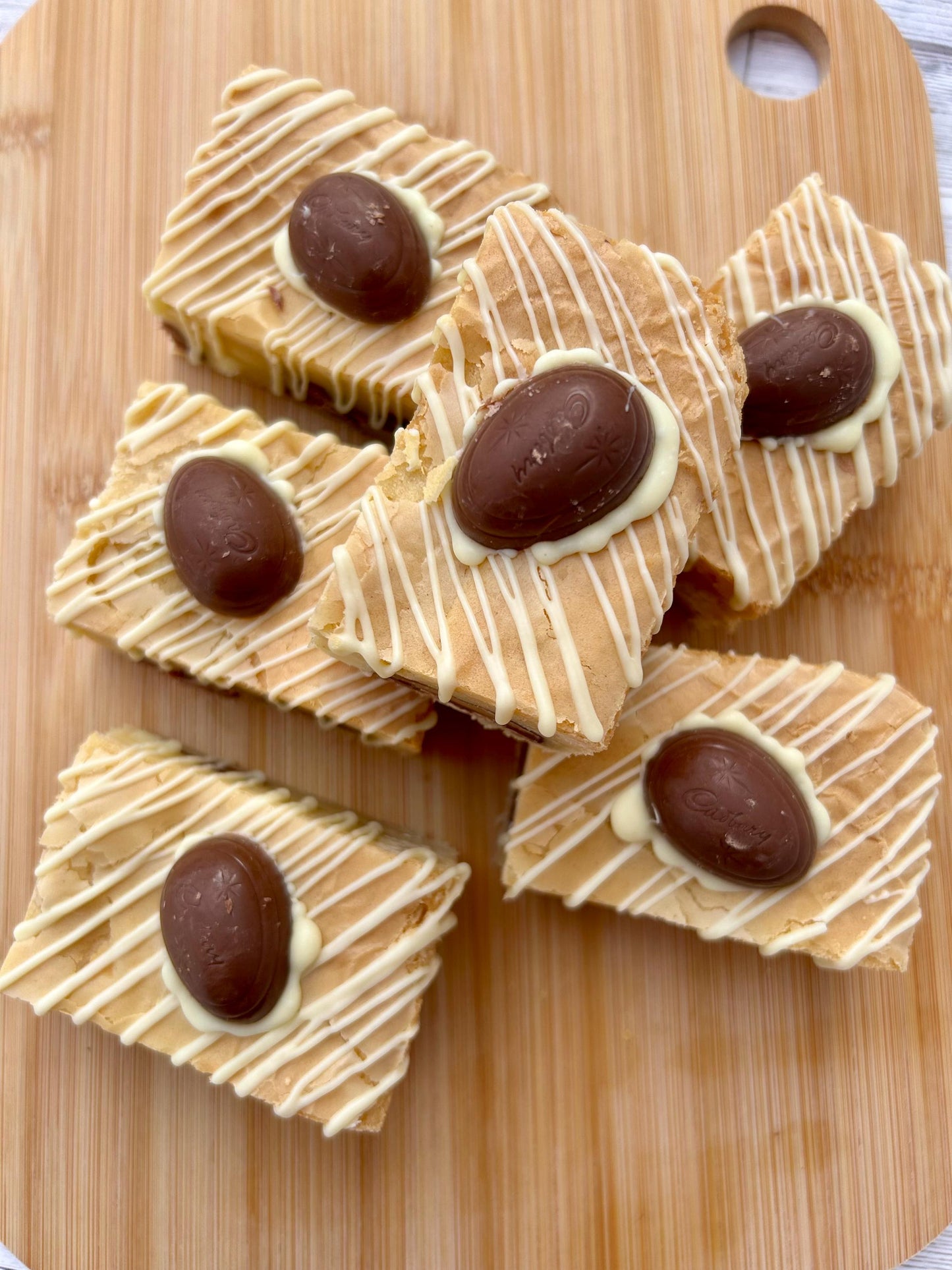 Creme Egg White Chocolate Blondies