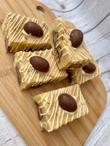 Creme Egg White Chocolate Blondies