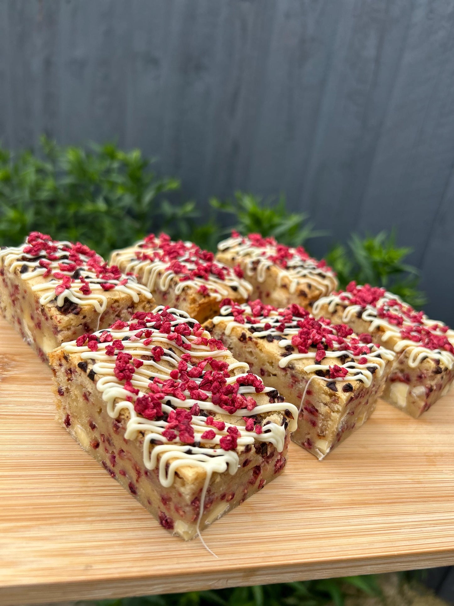 Chunky Lemon & Raspberry White Chocolate Blondies