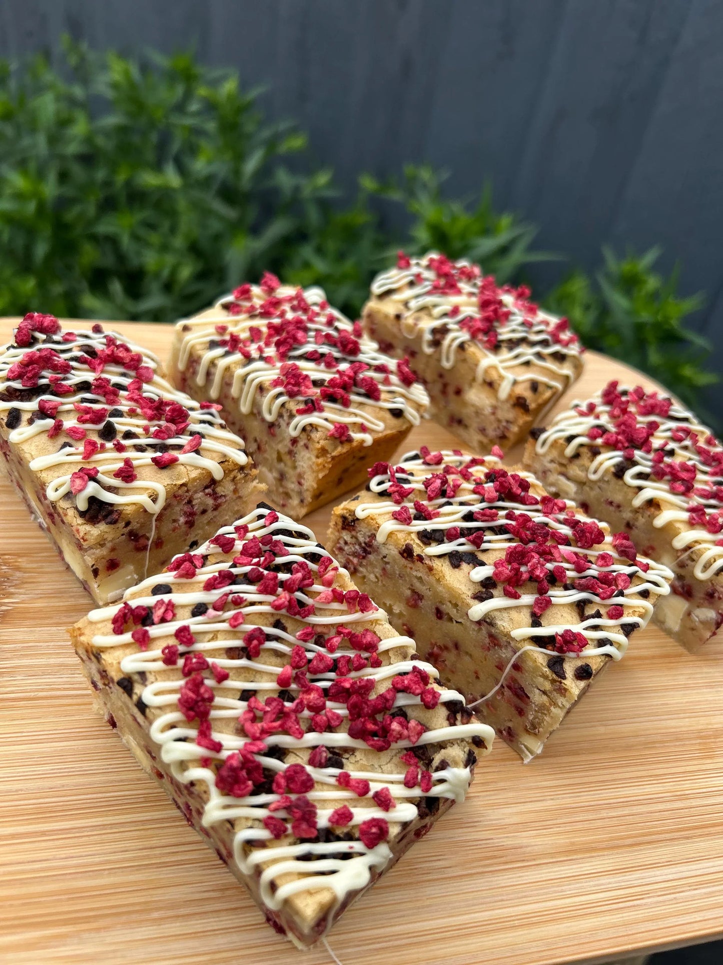 Chunky Lemon & Raspberry White Chocolate Blondies