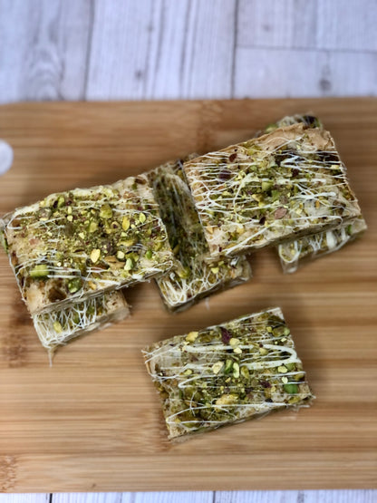 Pistachio & White Chocolate Fully Loaded Chunky Blondies