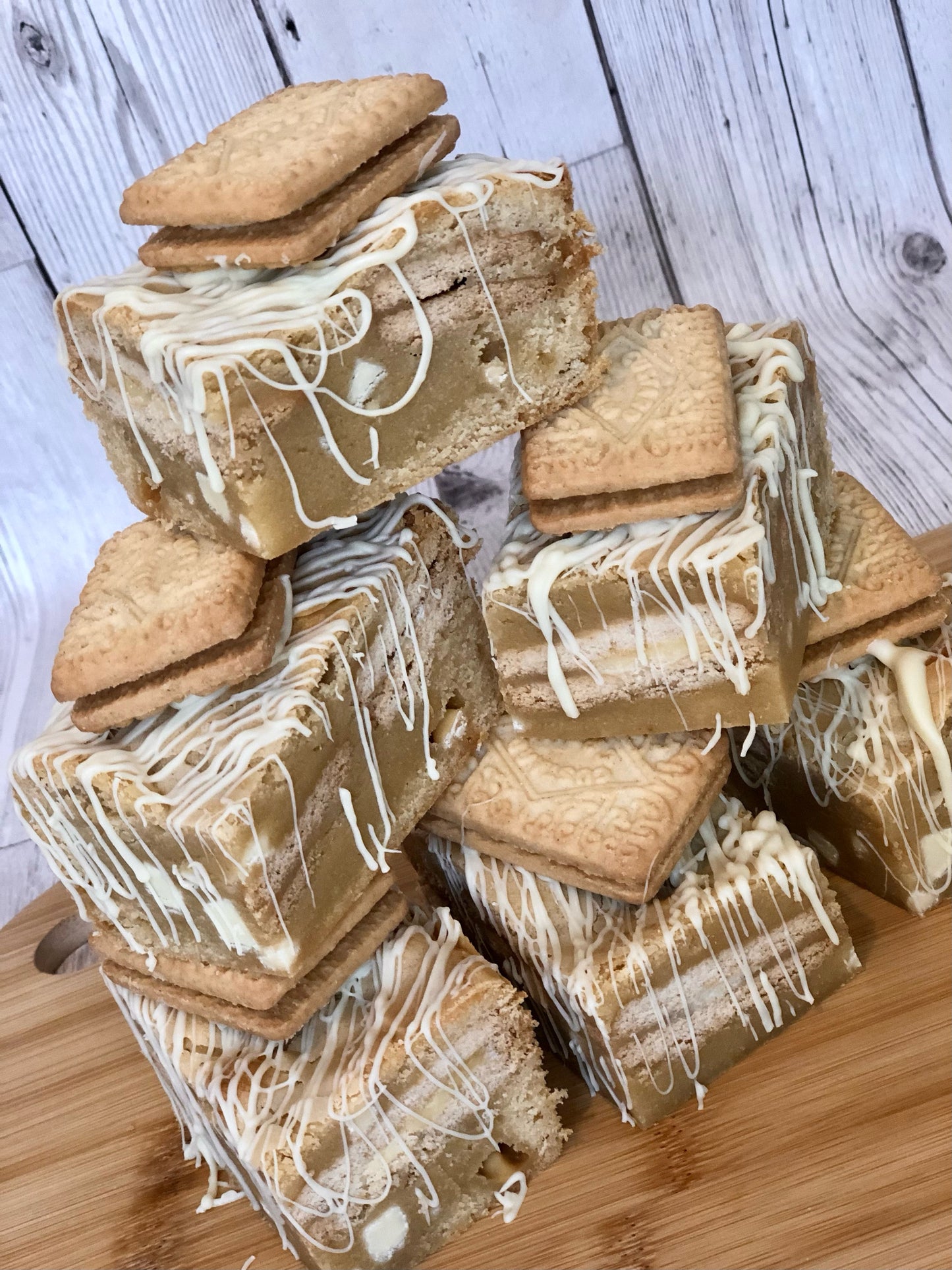 Custard Cream Fully Loaded White Chocolate Chunky Blondies